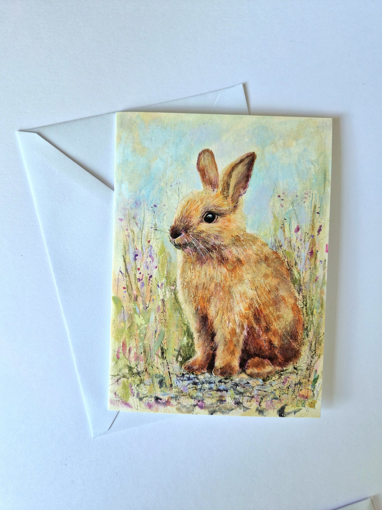 Bunny Among the Wildflowers | Mini print / Greeting card