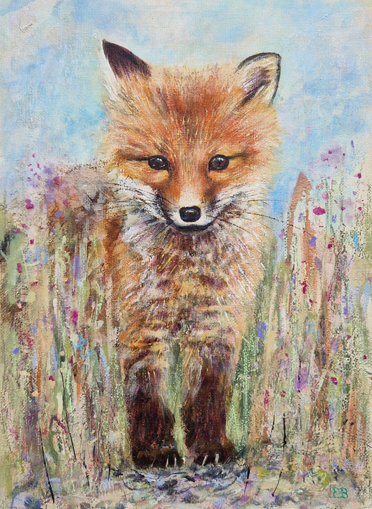 Fox Among the Wildflowers | Mini print / Greeting card